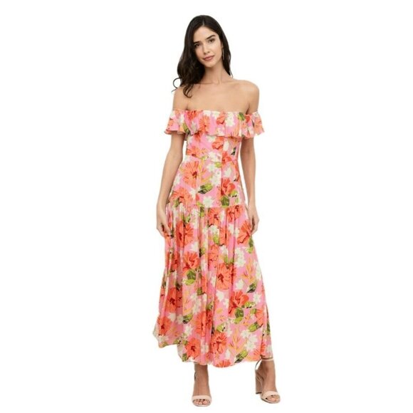 Yumi Kim Dresses & Skirts - Yumi Kim NWT Spring Fling Off-Shoulder Maxi Dress floral Button down Size 10